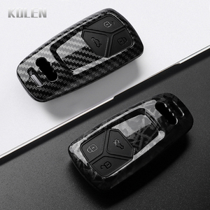 ABS Carbonfaser Autoschlüsselhülle für Audi A4 B9 A5 A6 8S 8W Q5 Q7 4M S4 S5 S7 TT TTS TFSI RS Schutzhülle Schlüsselanhänger Zubehör - Product Image 1
