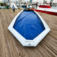 Plateforme de stationnement gonflable portable en PVC sur mesure pour jet ski, quai flottant anti-salissure pour yacht et bateau, amarrage pour marina