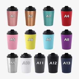 แก้วกาแฟสแตนเลสสุญญากาศขนาด 12 ออนซ์ แบบใช้ซ้ำได้ เป็นมิตรกับสิ่งแวดล้อม ฝาปิดแบบกระติกน้ำร้อน ดีไซน์สองชั้น เหมาะสำหรับเป็นของขวัญทางธุรกิจ - Product Image 2