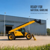 Chariot télescopique certifié CE EPA Euro 5 de 4 tonnes (4000 kg) avec hauteur de levage de 7 m et benne 4-en-1