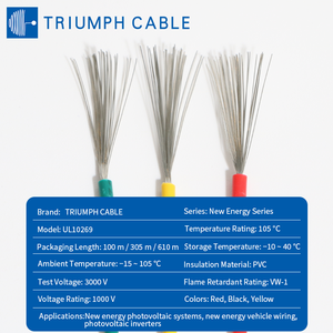 Kabel Listrik PVC kabel penyimpanan energi UL10269 6 8 10 12 16 18 <span class=keywords><strong>AWG</strong></span> datar profesional kelas 2000V AC DC kabel ROHS kabel kawat - Product Image 6