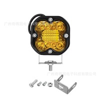 Sanmu 66W – Phare de travail LED pour voiture, jaune et blanc, bicolore, projecteur moto, éclairage de restauration automobile
