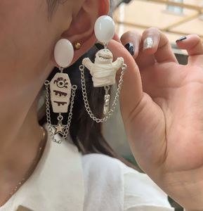 Nuovi Orecchini Asimmetrici Stile Punk Oscuro Personalizzati a Forma di <span class=keywords><strong>Mummia</strong></span> per Halloween, Orecchini Y2k per Ragazze Audaci - Product Image 3