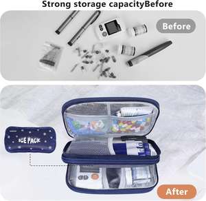 Customized Factory Double Layer Polyester Insulin <b>Cooler</b> TSA Approved Travel Case 2 Gel Packs Portable Medicine Organizer for - Product Image 4