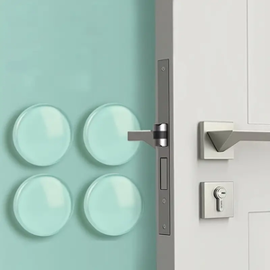 6 pièces de butées de porte anti-collision sans perçage, autocollants en silicone adhésifs pour la protection des poignées de porte à la maison - Product Image 1