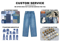Jean pour homme Paul Gaultier de haute qualité, style streetwear, coupe cargo ample et surdimensionnée, effet superposé, délavé, avec strass 3D, personnalisé