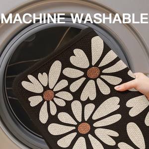 Alfombra de Baño Rectangular con Diseño de Corazones, Fibra de Poliéster Absorbente, Antideslizante, de Secado Rápido, Diseño Minimalista - Product Image 4