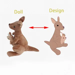 2023 yeni tasarım özel peluş oyuncaklar dolması hayvan kanguru oyuncak anne ve bebek hediye olarak veya oyuncak