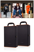 Coffret Cadeau de Luxe Portable en Cuir pour Bouteille de Vin, Boîte d'Emballage avec Un Verre à Vin Transparent
