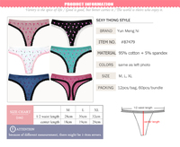 Nouvelle conception de culottes string pour adolescentes, mignonnes, avec des imprimés de petites fleurs, en coton floral, string pour femmes