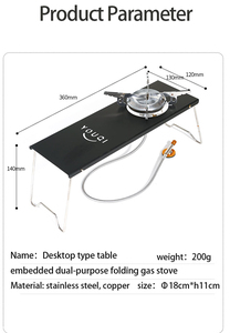 موقد غاز تخييم صغير قابل للطي من الفولاذ المقاوم للصدأ بقوة 2800 واط، خفيف الوزن وقابل للفصل، مبيعات ساخنة - Product Image 2
