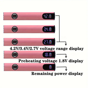 بطارية <span class=keywords><strong>510</strong></span> الذكية الشائعة لعام 2026 بشاشة ذكية، سعة 400 مللي أمبير، بجهد متغير، قابلة لإعادة الشحن عبر منفذ Type-C، مع خاصية التسخين المسبق. - Product Image 2