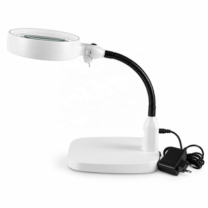 <span class=keywords><strong>Loupe</strong></span> de bureau LED à grande lentille avec bras flexible réglable et éclairage intégré pour la réparation électronique, la soudure et les travaux manuels - Product Image 1