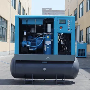 3-phase Air Cooling General Industry 500L AC Power Energy-saving Rotary Electric Industrial Portable Screw Air Compressor 16 Bar