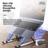 Support d'ordinateur portable pliable et réglable en aluminium, rehausseur ergonomique pour ordinateur portable, support de bureau portable ventilé