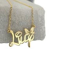 Collar con Nombre Personalizado, Bonito y Moderno, con Placa de Acero Inoxidable, para Unisex, Mujeres, DIY, Día de San Valentín
