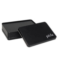 Boîte rectangulaire en fer blanc noir mat de qualité alimentaire pour biscuits, chocolats et cadeaux, impression offset, vente en gros