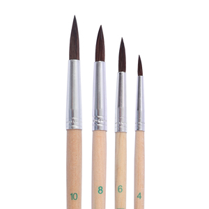 Foska 4 pezzi professionale punta tonda pennelli per artisti per pittura a olio in acrilico ad acquerello viso corpo Nail Art artigianato - Product Image 1
