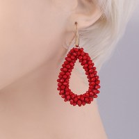 BINSHUO grosir perhiasan Bohemian kustom Belanda pelangi Multi warna kaca kristal biji manik-manik air liontin anyaman anting-anting