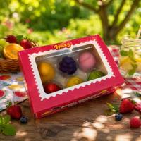 Hicey Nouveau Design Mini Glace aux Fruits en Gros, Mélange Viral de Fruits 3D (Mangue, Pêche, Fraise, Melon)