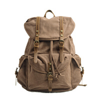 Sac à dos de grande capacité en toile vintage pour collégiens sac de voyage décontracté pour le camping et la randonnée B0133