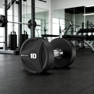 Toptan Yüksek Kaliteli Spor Salonu Dambıl Güç Antrenman Ekipmanı Yuvarlak Başlı Kauçuk Kaplı Dambıl Seti Dökme Çelik Dambıl Seti - Product Image 5