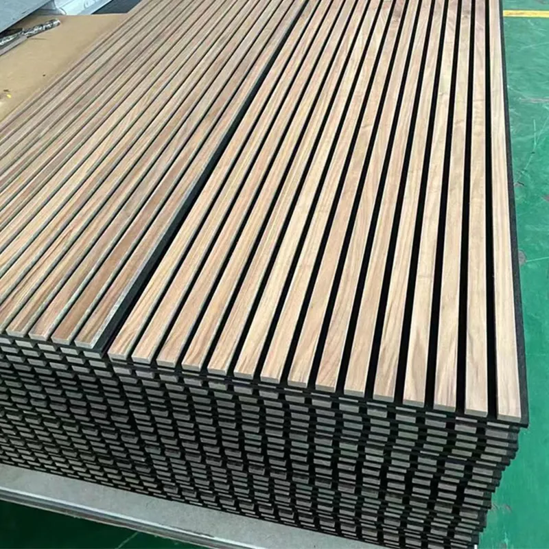 Sound Absorption Wood Slat Akupanel Wall Panel Soundproof Board Wooden Acoustic Polyester Akupanel Panels