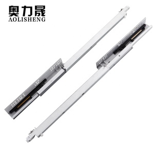 Prêt à Expédier En Stock Expédition Rapide Double Fermeture Douce Fond Montage Meubles rail en acier pour armoire tiroir glissière rail - Product Image 6