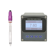 BetteBlue Online pH Meter 0-14PH Penguji Kualitas Air untuk Air Limbah Elektroplating 220VAC Rentang Suhu 0-100