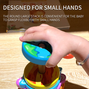 Juguete de Torre de Anillos Apilables de Madera Multicolor, 5-7 Años, Unisex, Rompecabezas de Aprendizaje de Motricidad Fina, Reconocimiento de Colores, Juguete Educativo - Product Image 4