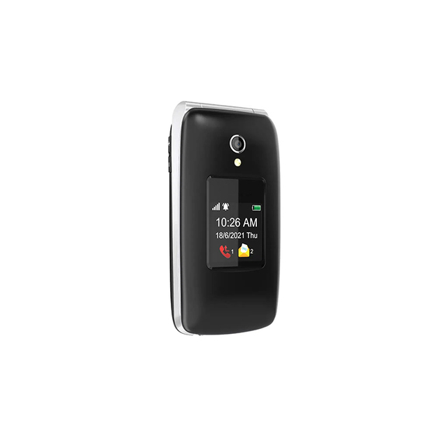 High Quality 4G Dual Screen Folding Mobile Phone Customized Languages Big Font Large Keypad Elderly-friendly Black Red Flip SOS