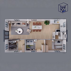 บ้านคอนเทนเนอร์สำเร็จรูปหรูหราแบบขยายได้ <span class=keywords><strong>3</strong></span> ห้องนอน บ้านสำเร็จรูปแบบโมดูลาร์ ดีไซน์เอเชีย ใช้สำหรับซูเปอร์มาร์เก็ต รุ่น Ray-Zen - Product Image 3