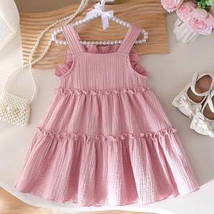 Ropa para Niños, Fabricante de Foshan, Conjunto de Falda y Blusa con Lazo <span class=keywords><strong>Rosa</strong></span> para Primavera/Verano, <span class=keywords><strong>Vestido</strong></span> de Fiesta para Niña, para Europa y Estados Unidos - Product Image 2