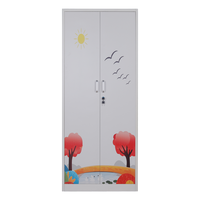 Armoire de rangement suspendue pour vêtements Armoire vestiaire en acier à 2 portes avec miroir