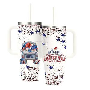 Gobelet isotherme de Noël avec couvercle et paille, cadeau de Noël et de Nouvel An, 40 oz, double paroi, isolation sous vide - Product Image 6