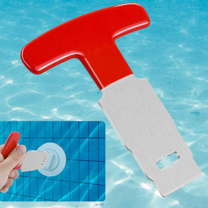 Herramienta para quitar tapones de piscina, acero inoxidable, rojo y azul, para mantenimiento de <span class=keywords><strong>piscinas</strong></span> - Product Image 1