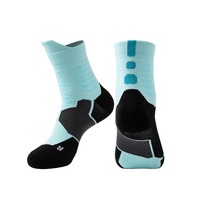 Chaussettes de sport décontractées pour hommes, chaussettes de basket-ball, respirantes, antibactériennes, en élasthanne/polyester/coton, mi-mollet