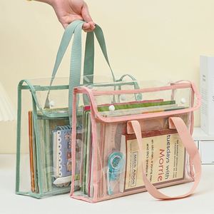 Nueva Bolsa de Archivo Impermeable de PVC, Bolsa Transparente para Estudiantes con Doble Cierre, Bolsa para Documentos de Viaje - Product Image 2