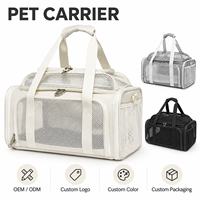 Sac de transport pour animaux de compagnie en maille respirante, sac de voyage pour chat et chien, extensible, approuvé par les compagnies aériennes, avec pochette pour trolley, sac à dos de transport pour animaux