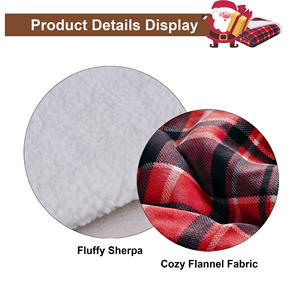 Kostenlose Probe Großhandel Verdicken Warm Flanell Sherpa Fleece 2ply Decke Custom Printed <span class=keywords><strong>Plaid</strong></span> Throw Blanket für den Winter - Product Image 2