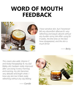 Crème de nuit anti-âge pour le visage OEM, réparation des rides, crème pour le visage pure à 0,3% de rétinol et 2% de BHA, booster de collagène pour la peau, crème anti-rides - Product Image 5