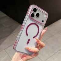 Coque de téléphone portable magnétique transparente à couleurs contrastées, compatible avec iPhone 18 Pro Max, la nouvelle coque tout-en-un.