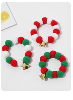 Collier de Noël pour animaux de compagnie, best-seller, avec élastique et boules moelleuses, article décoratif mignon pour animaux.