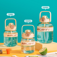 Bouteille d'eau en plastique double compartiment grande capacité pour enfants, sans BPA, anti-fuite, écologique, portable, pour le sport – Vente en gros