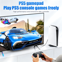 Manette de jeu rechargeable 1000 mAh RGB avec pavé tactile, programmation de macros, coque magnétique, 6 axes, turbo et double moteur de vibration pour P5