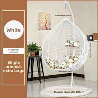 Fauteuil suspendu de luxe et siège balançoire robuste en forme de panier – Structure en acier pour jardin extérieur, patio, chaise balançoire 1-2 personnes pour divertissement