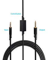 Kabel Audio 3.5mm Berkualitas Tinggi dengan Jaket PVC 5mm untuk Headphone Game ASTRO A10 A40, Dilengkapi Tombol Kontrol untuk Gaming