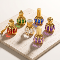 Flacon d'huile essentielle portable mini 10 ml, finition givrée mate, flacon à bille en verre, bouchon doré, échantillon de parfum de voyage, souvenir de Dubaï