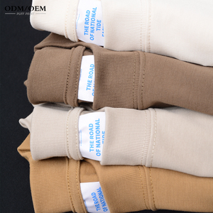 T-shirt Homme Manches Courtes Col Semi-Montant Épais 350G Couleur Terre Épaules Tombantes - Product Image 4