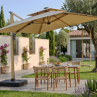 Parasol cantilever carré Meiqi de 3 m - Parasol de jardin moderne en aluminium, résistant au vent et au soleil, pour l'extérieur